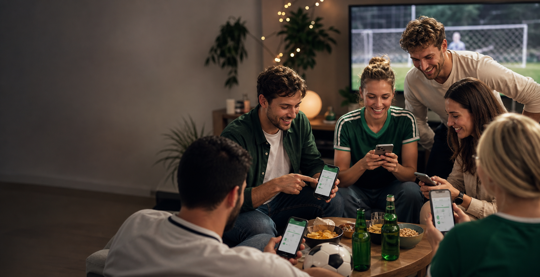 Familie und Freunde tippen gemeinsam WM Spiele